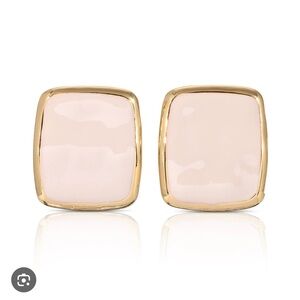 Elegant Gold and Pink Square Earrings